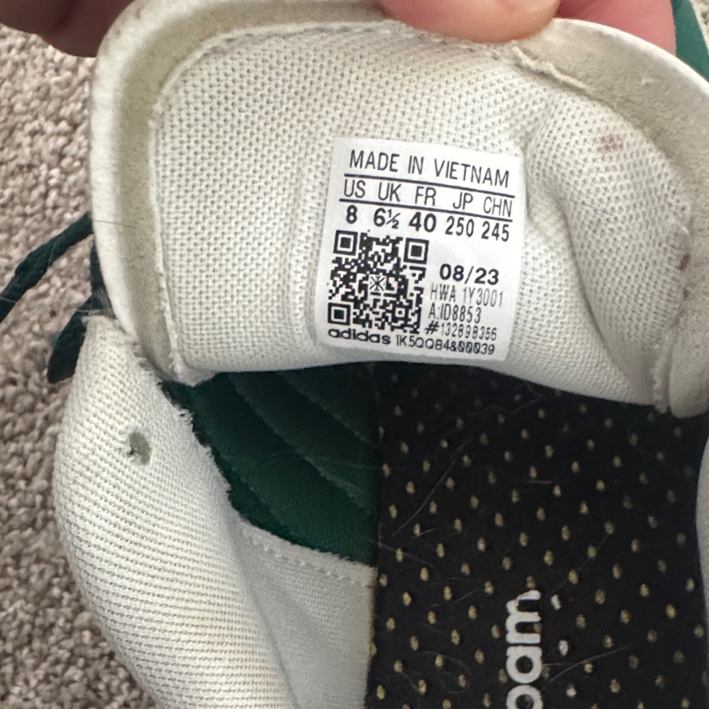 Adidas Forest Green and White Sneakers - Picture 7 of 7